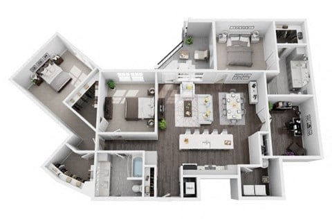 Floor plan for 3 beds, 2 baths, 1798 sqft